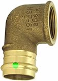Viega 22193 ProPress Bronze 90-Degree Elbow with Female 1/2-Inch by 3/8-Inch P x Female NPT [並行輸入品]