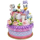 出産祝い ディズニー デイジー ダック おむつケーキ カーター ワイドタイプ オムツケーキ 女の子 パンパース (Ｍ)