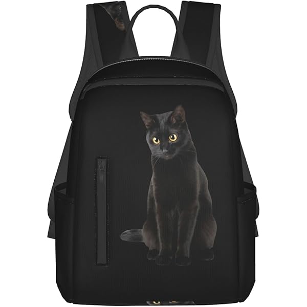 Amazon.co.jp: [SAMAU] リュック 黒猫 猫柄 軽量 リュックサック 大
