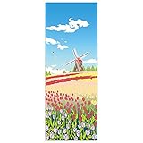 ケイス 絵てぬぐい 風車と春の丘