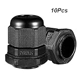 uxcell ケーブルグランド ナイロン製ブラック PG13.5mm 20.4mm TRS 5mm-10mmケーブルワイヤ径 10個入り