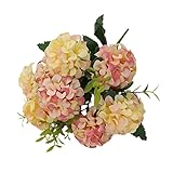Fityle 観葉植物　人工菊花　装飾用　ホーム　パーティー　結婚式　6色　花束　造花　 - シャンパン