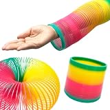 ジャグリングスプリング レインボー スプリング カラフル マジック コイル ジャグリング 手元遊び 景品 縁日 ペン立て (メガサイズ 1個/レインボー)