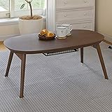 こたつテーブル 長方形 90×50cm 折りたたみ 折れ脚 オーバル 楕円形 おしゃれ 木製 ウォールナットブラウン