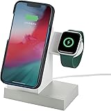 エレコム ワイヤレス充電器 マグネット内蔵 7.5W スタンド 2in1 はめ込み式 【Magsafe規格のiPhone 14/13/12、Apple Watch 対応】 ホワイト W-MS05WH