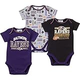 Baltimore Ravensベビー/幼児3 Pieceボディスーツロンパースセット12ヶ月