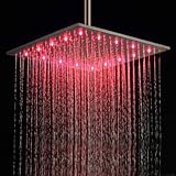 LightInTheBox 16インチステンレススチールシャワーヘッドLEDライトの色変更降雨シャワー
