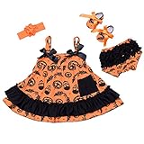 OHMI 女の子&ベビー ハロウィン 衣装セット ワンピース ロンパース カバーオール Ｓ～Ｌ 6ヶ月～4歳 (L)