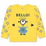 ベビードール ミニオン 袖総柄トレーナー 子供服 140cm イエロー