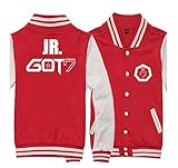 Fanstown got7レッド野球ジャケットHoodie with g0t7ペンダント+カード# 002