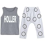 Lovoski 可愛い　幼児　男の子　コットン　タンクトップ　ベスト　ロングパンツ　服セット　上下セット　全4サイズ - 80