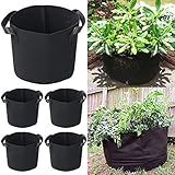 Beito 5pcs 5ガロン 不織布 植え袋 植木鉢 プランター ガーデンニング 園芸 植物育成 野菜栽培 通気性、浸透性が良い