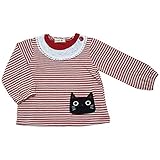 2018年 春物 UZUCHAT ウズチャット 天竺 ボーダーアップリケ 長袖Ｔシャツ レッド◇90cm