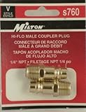Milton S-760 1/4" MNPT V Style High Flow Plug - Pack of 2 [並行輸入品]