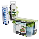 Adult Healthy Living Kit with Pill Organizer & 5 Reusable Lunch Containers [並行輸入品]