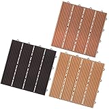 ウッドデッキパネル 3色セット(計27枚) : ジョイント式 人工木 30x30cm