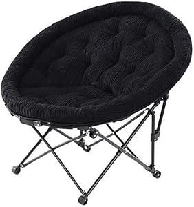 Amazon Ruijuan 強くて丈夫なベアリング容量 フットスツールブラックシートカバー折りたたみチェア個別のムーンチェアラウンジチェアランチ ブレイク寝椅子 折りたたみチェア オンライン通販