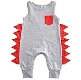 MUSTY 　ベビー　男の子　女の子　 ロンパース　ノースリーブ　カバーオール　ストライプ　無地　翼デザイン　カジュアル　3色選べる　0～24ヶ月設定 (80, グレー)