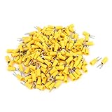 uxcell　220 個入り AWG22-16 SV1.25-3 ワイヤー　コネクター　絶縁フォークターミナル　Y型端子　イエロー