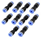 uxcell 空気圧 クイック継手 プラスチック製ブルー 4mm-4mmタイプ 10個入り