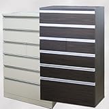 開け閉めしやすいフルスライドレール 本格チェスト Odile 日本製 [幅80cm 6段 木目調ダークブラウン]