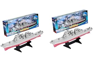 TOBBOMEY 2個 駆逐艦モデル 戦艦 子供のおもちゃ スナップ船 子供たち 空母のおもちゃ ボート 駆逐艦模型 男の子への誕生日プレゼント 男の子の寝室の装飾 おもちゃの駆逐艦 プラスチック