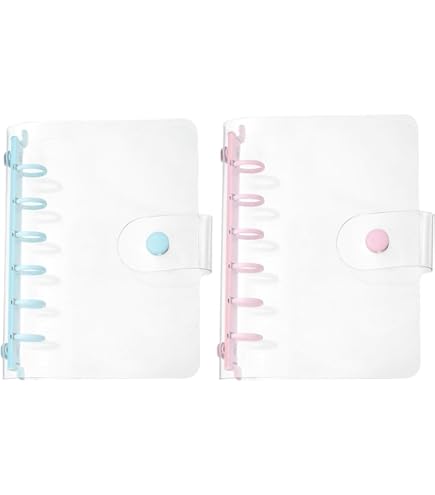 PATIKIL A7 Klare Binderabdeckung, weiche PVC Loose Leaf Binder Schutzhülle mit Druckknopfverschluss für DIY Meeting Notizbuch Ordner, Pink