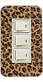 3ヶ口用 3口用 タイプ コンセント スイッチ カバー ジャケット 小ヒョウ柄-A アニマル ヒョウ柄 豹柄 カスタムカバー 交換用 3穴用 2穴用