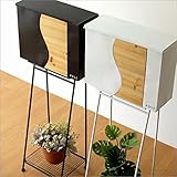 郵便ポスト スタンド おしゃれ スチールとウッドのポスト 2カラー [peo2468] (B)