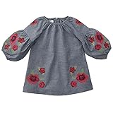 フローラル刺繍ドレス 4T グレー