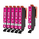 エプソン用 SAT SAT-M 互換 インクカートリッジ マゼンタ 6本セット 増量版【残量表示】対応機種 EP-712A EP-713A EP-714A EP-715A EP-716A EP-812A EP-813A EP-814A EP-815A EP-816A
