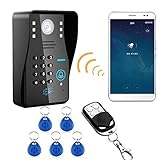 ワイヤレスWIFI RFIDパスワードビデオドア電話ドアベルインターホンシステムナイトビジョン防水アクセスコントロールシステム