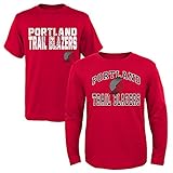 NBA Youth Boys 8 – 20 Trailblazers 2piece Long &半袖Tシャツセット M レッド