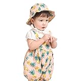 帽子付き パイナップル ロンパース ベビー ロンパース 新生児 赤ちゃんスリングパンツ 出産祝い 春夏(6~24カ月)