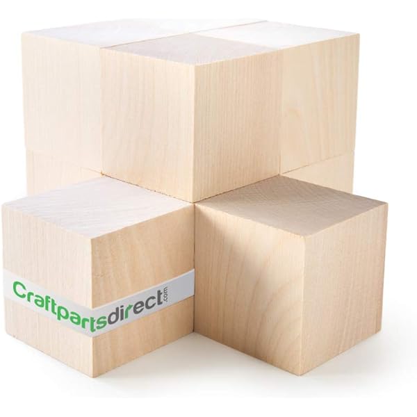 Natural Unfinished Craft Wooden Cubes 