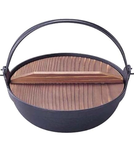 Amazon｜池永鉄工(Ikenaga Iron Works) いろり鍋 鉄鍋 16cm 木蓋付き 1