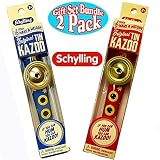 Schylling Musical Instruments オリジナルクラシックブリキ缶カズーブルー/イエロー&レッド/イエローギフトセット 2パック