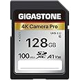 Gigastone SDカード 128GB メモリーカード A1 V30 U3 Class 10 SDXC 高速 4K UHD & Full HD ビデオ Canon Nikon など デジタルカメラ 一眼レフ対応 ミニケース1個付き