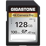 Gigastone SDカード 128GB メモリーカード A1 V30 U3 Class 10 SDXC 高速 4K UHD & Full HD ビデオ Canon Nikon など デジタルカメラ 一眼レフ対応 ミニケース1個付き