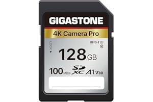 Gigastone SDカード 128GB メモリーカード A1 V30 U3 Class 10 SDXC 高速 4K UHD & Full HD ビデオ Canon Nikon など デジタルカメラ 一眼レフ対応 ミニケース1個付き