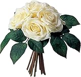 asca 造花 ローズブーケ クリームホワイト A-36110-011