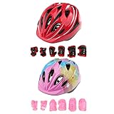 Lovoski 14点入り　ローラースケート　スケートボード　ヘルメット(調節可能)　膝/肘　手首ガード　リストパッド　子供サイズ　運動保護