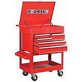 30 Inch 5 Drawer 704 Lb. Capacity Glossy Red Tool Cart by US General PRO