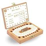 E.Feather (イーフェザー) 乳歯ケース 乳歯 入れ 子ども 歯 箱 木製 トゥースケース 思い出 記念 プレゼント (くま 黄色 ベアー)