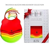 SOFT and BPA FREE Baby Feeding Silicone Bib - COLORS Baby Bibs! BEST Gift for Toddlers & Babies, Boy