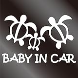 nc-smile ハワイアン　BABY IN CAR ステッカー ホヌ (ホワイト)