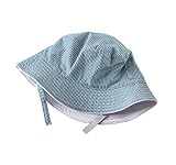 (コ-ランド) Co-land ベビー用ハット 赤ちゃんキャップ キッズ 帽子 子供サンバイザー フィッシャーマンハット チェック柄 女の子 男の子 男女児 紫外線 UVカット グリーン 46cm