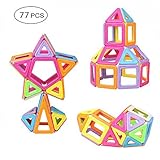 marlamall磁気ビルディングブロックセット、子供76 + 1ピースセットマグネットConstruction Toys創造性教育命令の小冊子をKids Over 3 Years Old