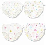 Limi　ベビー　キッズ　インナー　レース　パンツ　ショーツ　ブリーフ　4枚組　100%綿製　80cm～120cm　1～6歳 (100, D)