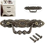ILS - Handle Pulls Knobs Vintage Retro Antique Bronze for Dresser Drawer Cabinet